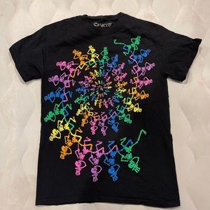 Liquid Blue Dancing Skeletons Rainbow Like New